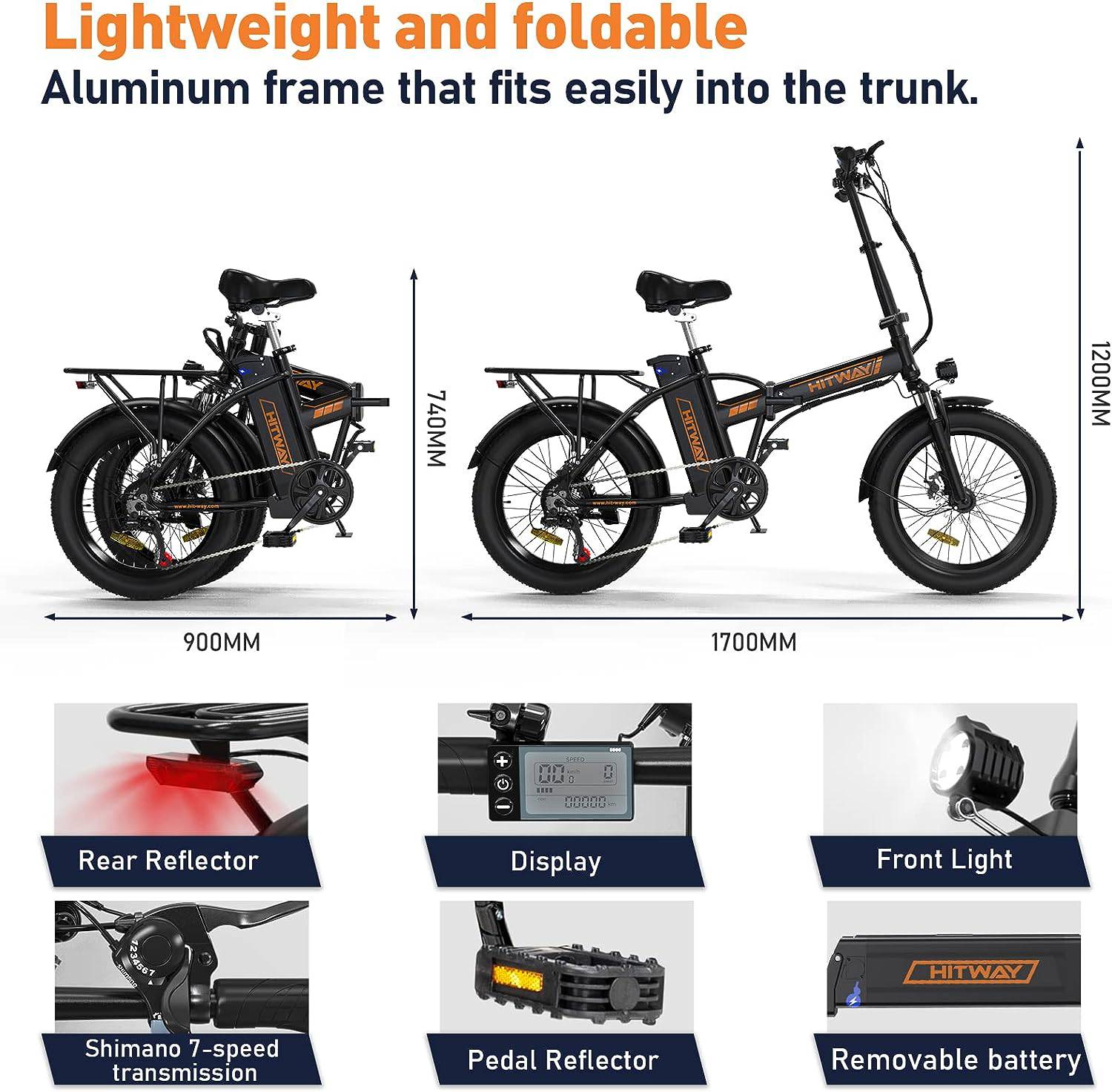 HITWAY BK11 E-Bike SGN 20" 36V/12Ah/432Wh/120kg 90km Klapprad