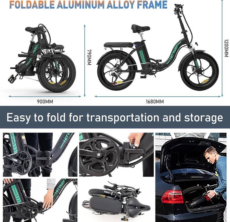 HITWAY BK6S E-Bike SI 20" 36V/12Ah/432Wh/120kg 90km Fatbike