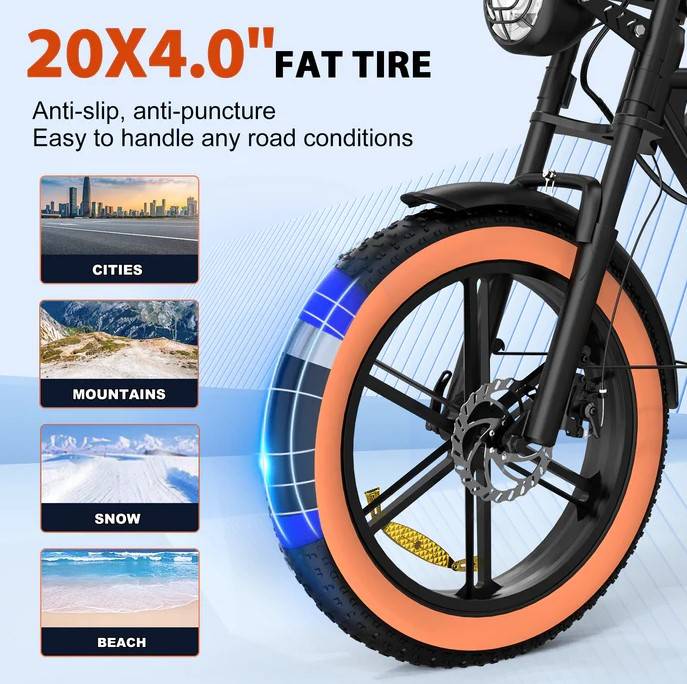 Colorway BK29 E-Bike BL 20" 48V/15Ah/720Wh/120kg 80km Fatbike