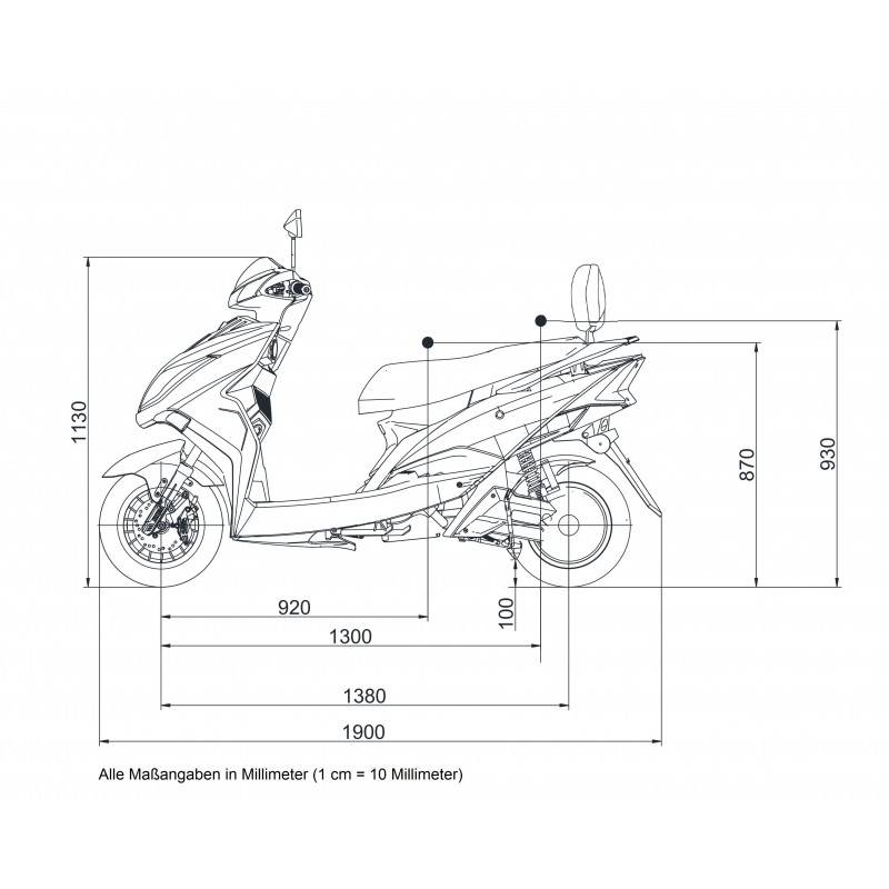 Futura Hawk 2.0 2 Akku Li-Io 25kmh/2000W/20Ah/120km SW E-Roller