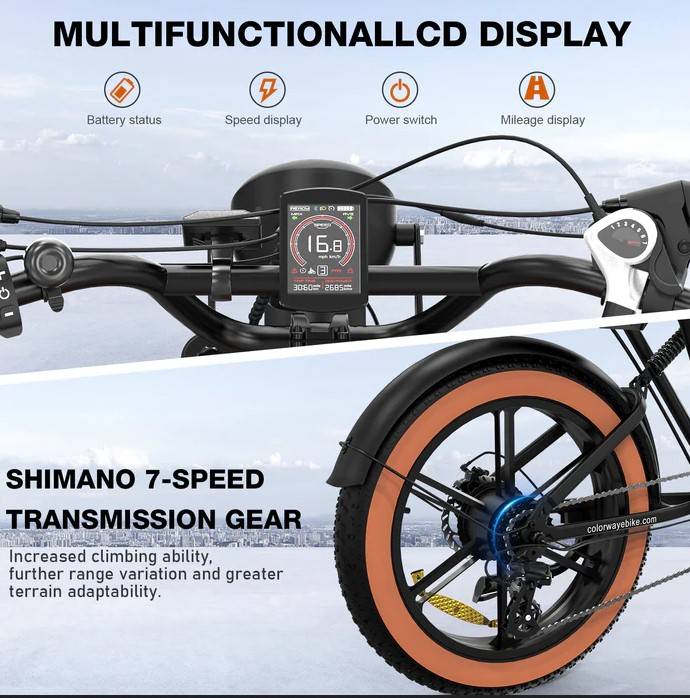 Colorway BK29 E-Bike BL 20" 48V/15Ah/720Wh/120kg 80km Fatbike