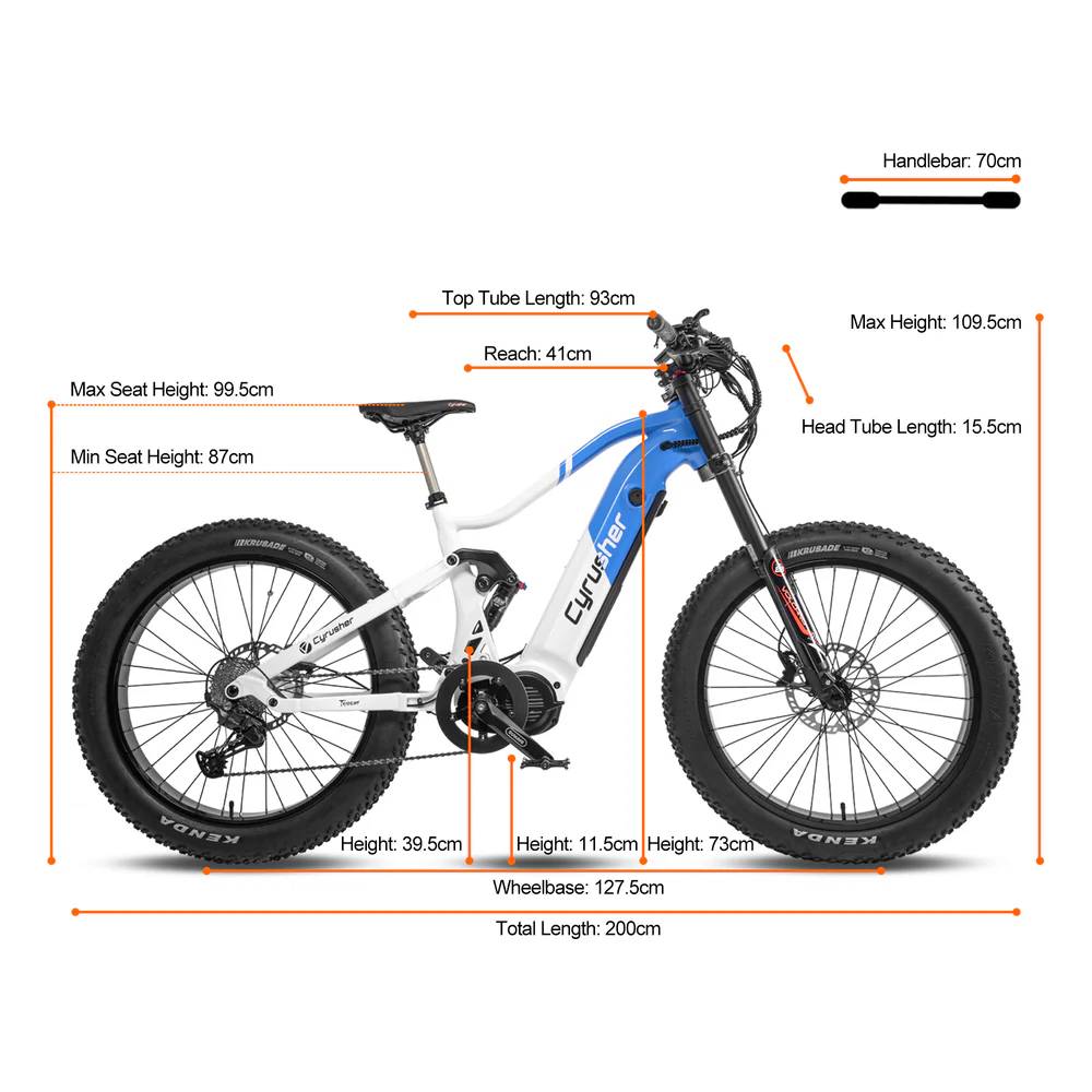 Cyrusher Trident E-Bike SW 26" 1040Wh/200kg 120km Mountainbike