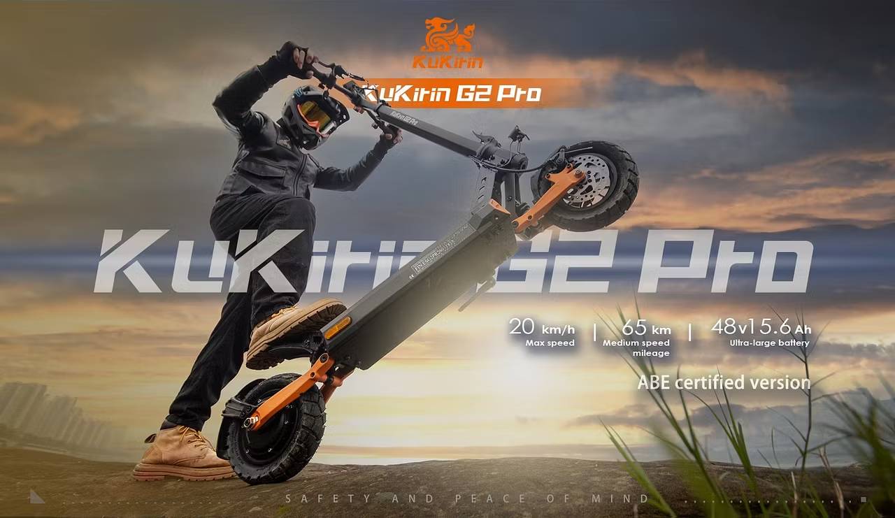 KuKirin G2 Pro SW 20kmh 65km 748,8Wh 500w 120kg E-Scooter ABE