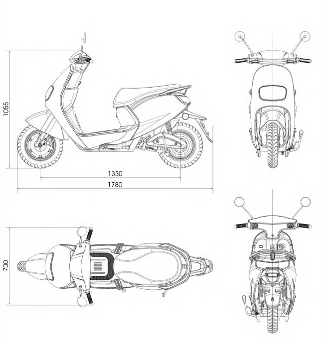 E-Kuma Air Li-Io 25kmh/2000W/60V/26Ah/140kg/65km SW E-Roller