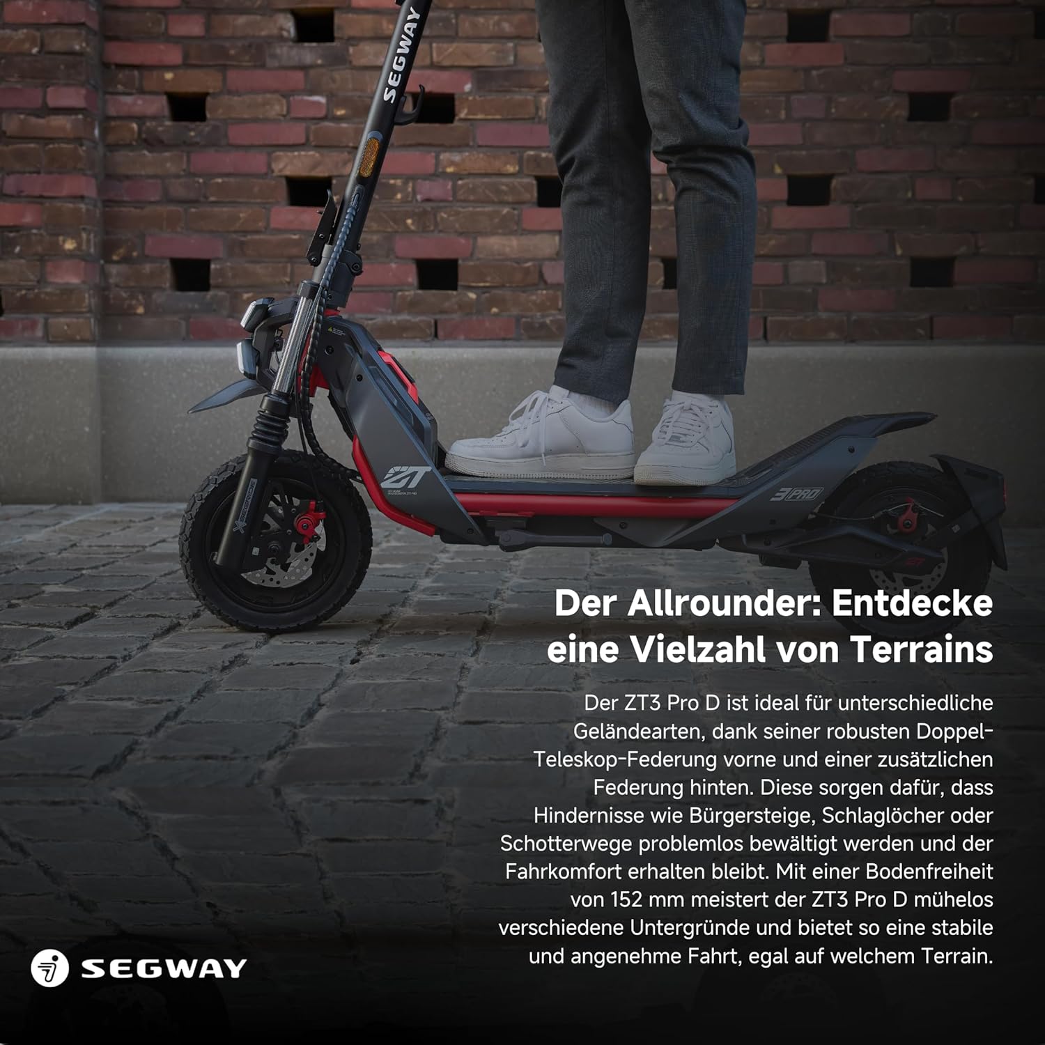Segway Ninebot ZT3 Pro D SW 20kmh 70km 500W 1600W E-Scooter ABE