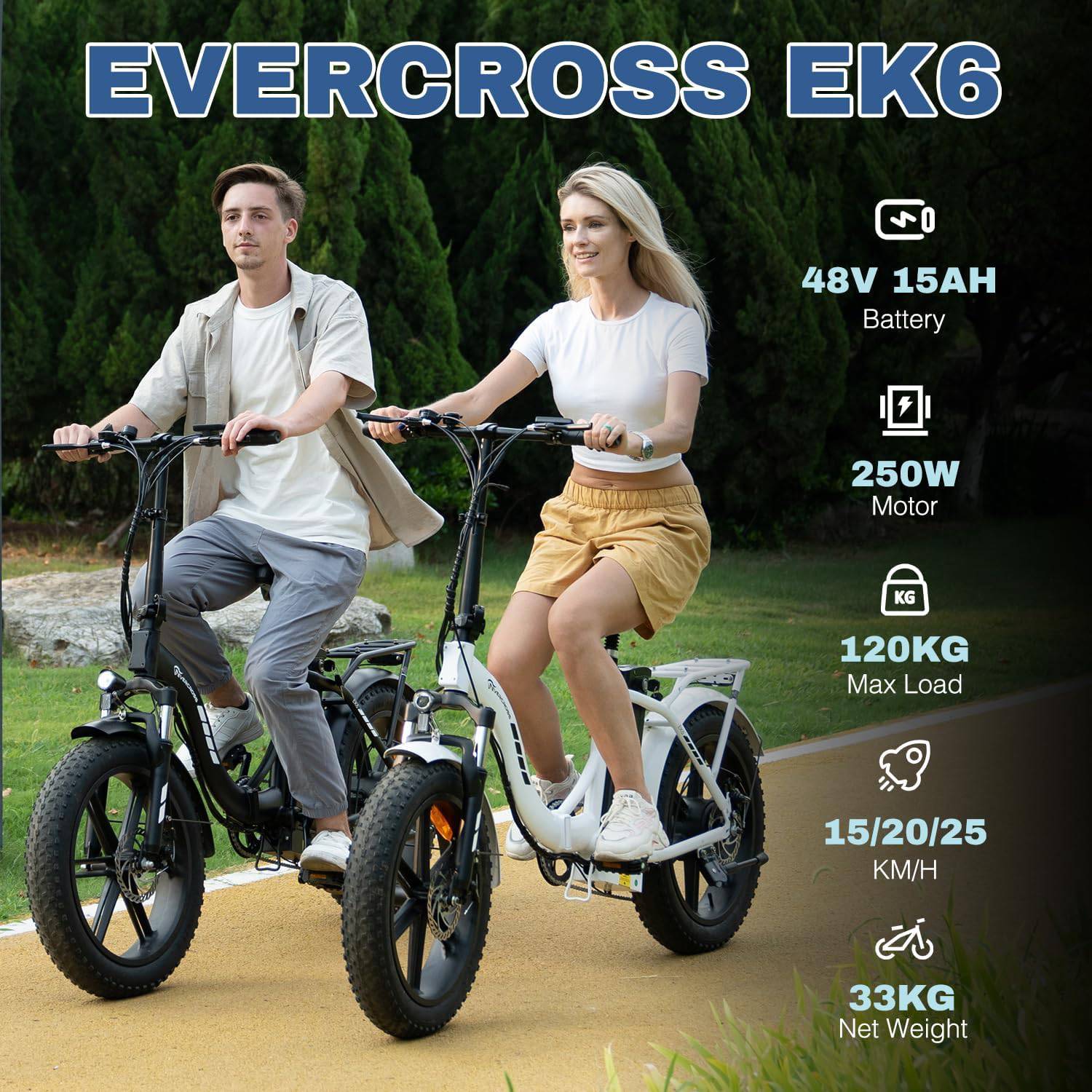 EVERCROSS EK6 E-Bike WS 20" 48V/15Ah/720Wh/120kg 90km Klapprad