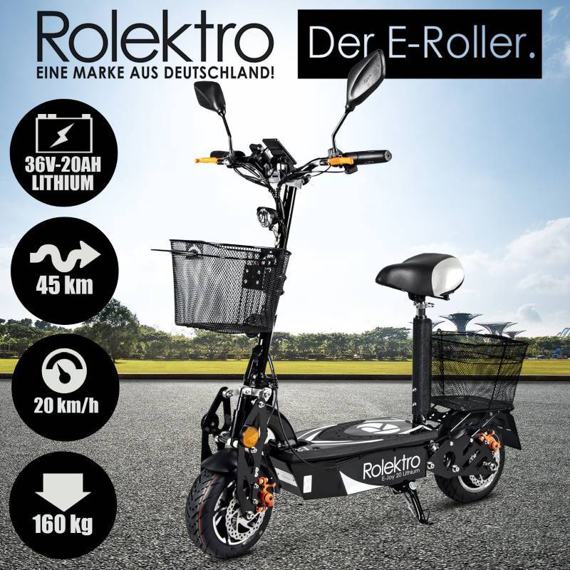 Rolektro E-Joy 20 Li-Io 20kmh/500W/20Ah/120kg/45km SW E-Roller