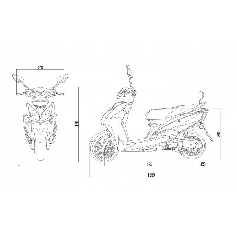 Futura Falcon Li-Io 45kmh/2400W/72V/20Ah/155kg/60km SW E-Roller