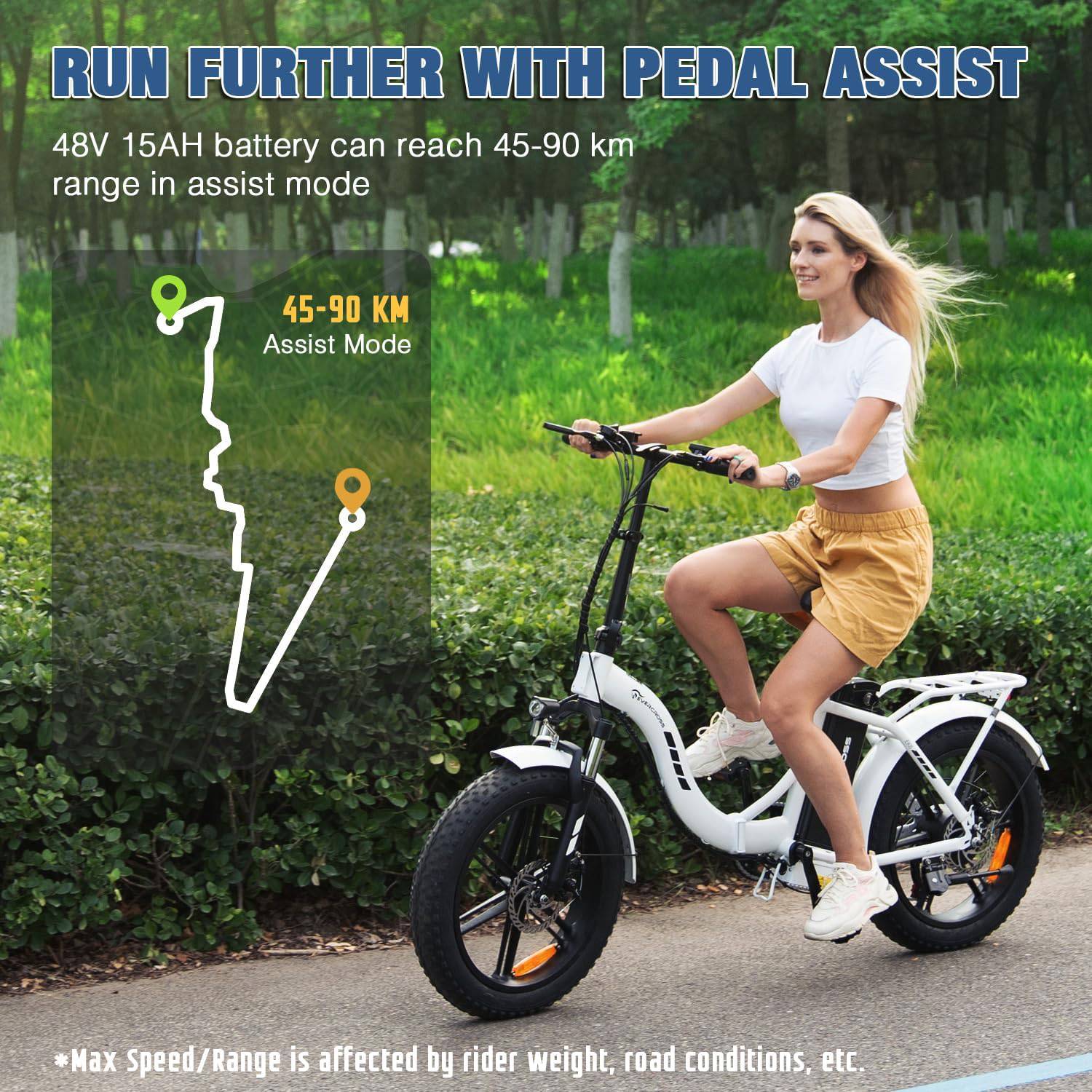 EVERCROSS EK6 E-Bike WS 20" 48V/15Ah/720Wh/120kg 90km Klapprad