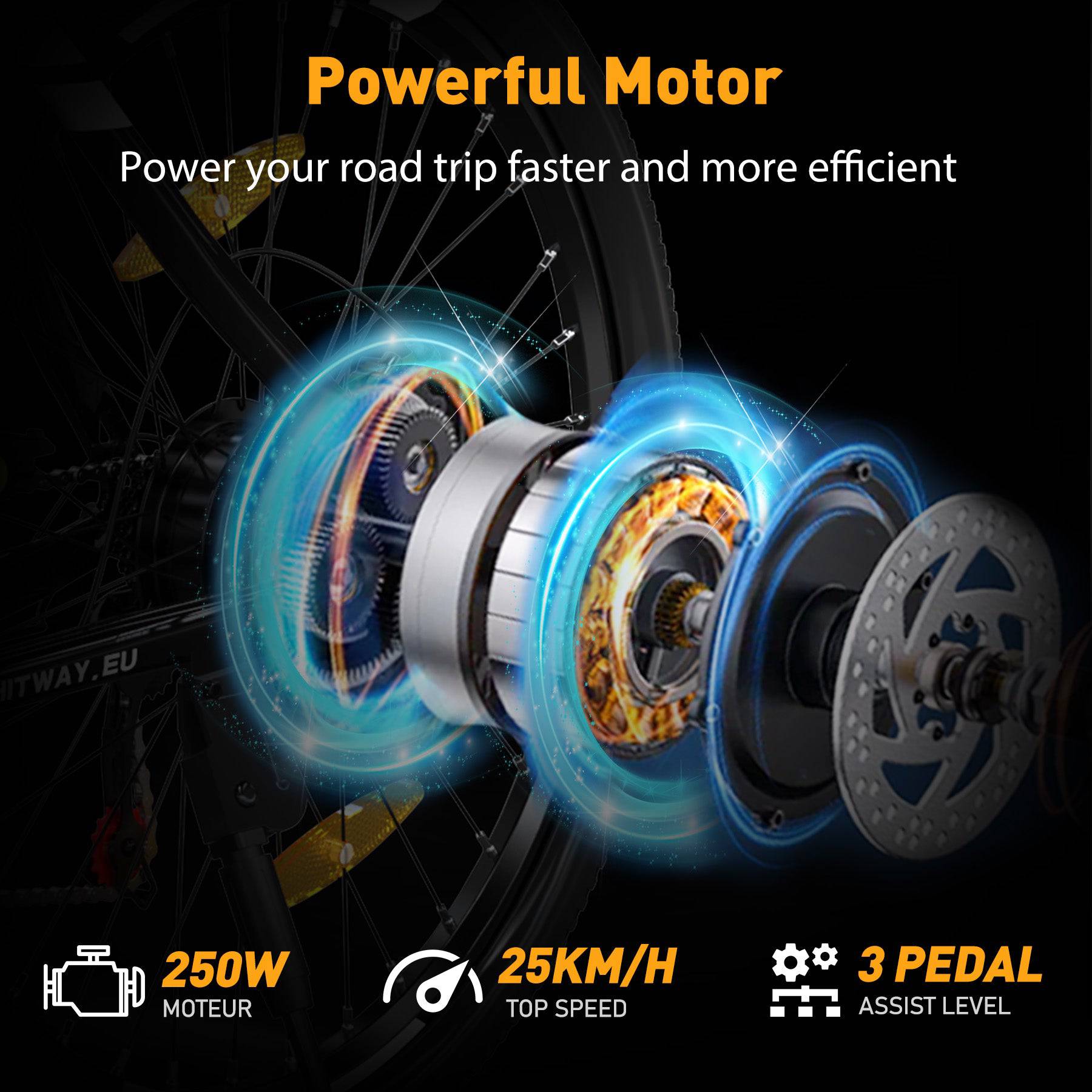 HITWAY BK15 E-Bike BL 26" 36V/12Ah/432Wh/120kg 90km Mountainbike