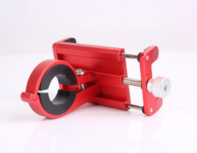 Handyhalter für Fahrrad + Scooter 4,0-7 Zoll Smartphone Handyhalterung Metall rot