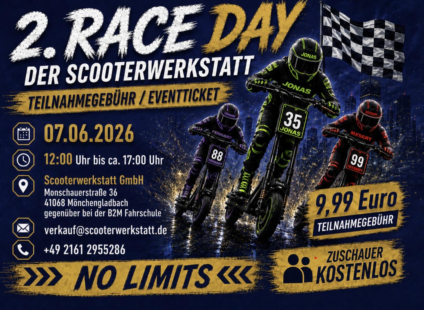 RaceDay Teilnahme Ticket – Scooterwerkstatt Mönchengladbach – 07.06.2026