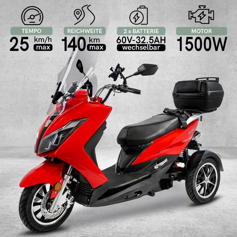 Rolektro Maximus MX3-25 Li-Io 25kmh/1500W/65Ah/140km RT E-Roller