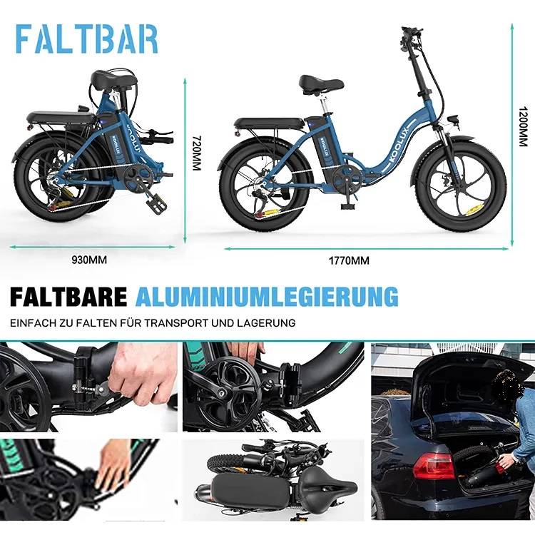KOOLUX KL-BK6S E-Bike BL 20" 36V/13Ah/468Wh/120kg 90km Klapprad