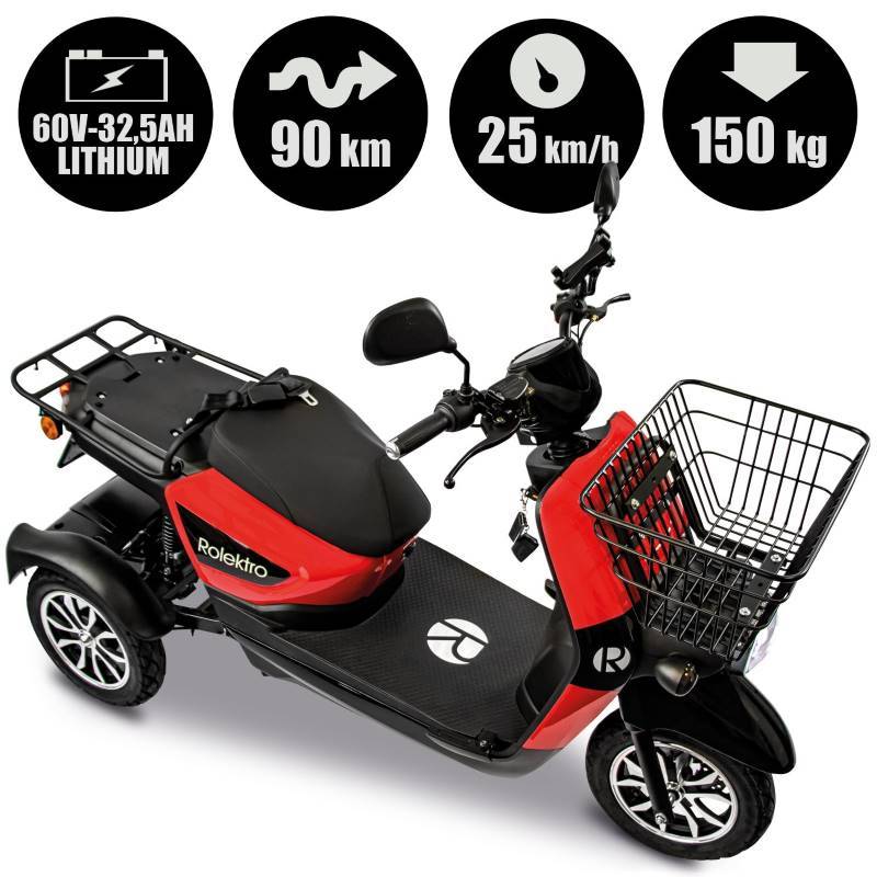 Rolektro E-Carrier 25 V.3 Li-Io 25kmh/1000W/32,5Ah SRO E-Roller