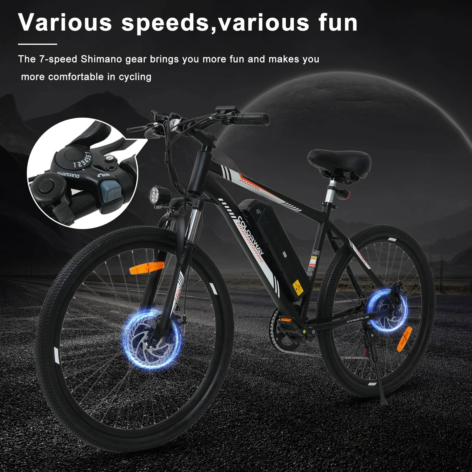Colorway BK15 E-Bike WS 26" 36V/540Wh/120kg 100km Mountainbike