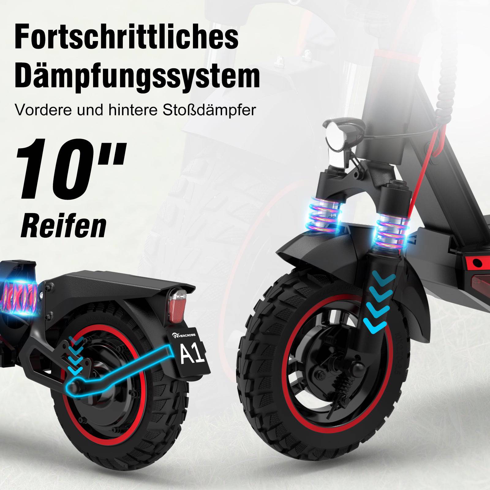 Evercross A1-ABE SBL 22kmh 50km 734,4Wh 500W 120kg E-Scooter ABE