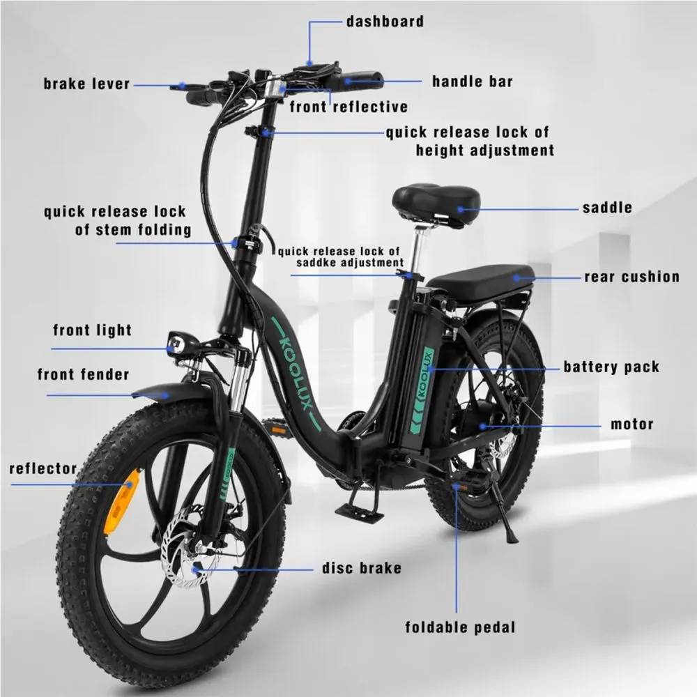 Koolux BK6S E-Bike RT 20" 48V/13Ah/624Wh/120kg 95km Klapprad