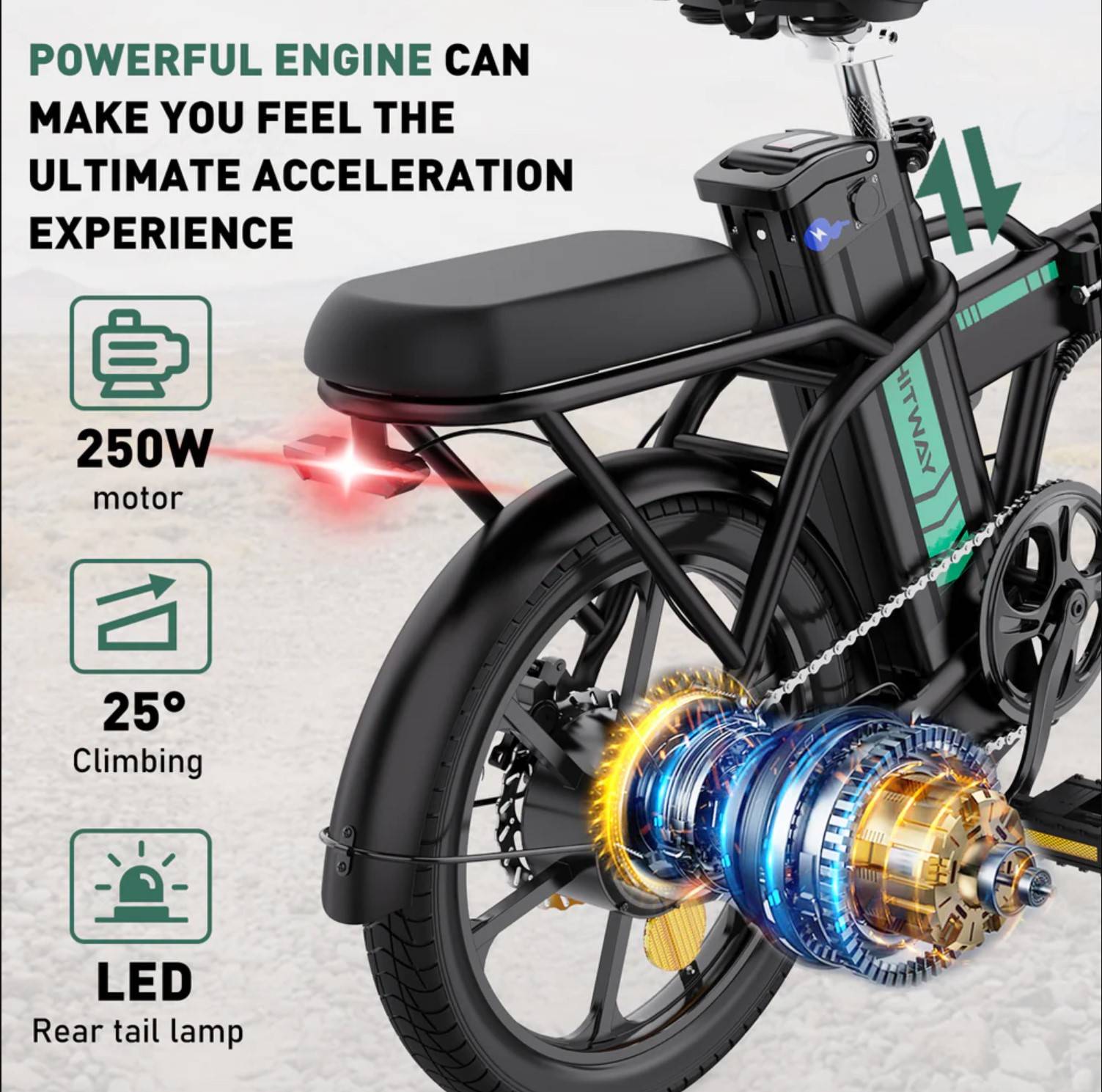 HITWAY BK5 E-Bike WS 16" 36V/8,4Ah/302Wh/120kg 70km Klapprad