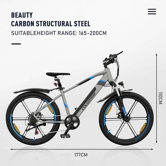 Colorway BK7S E-Bike GR 26" 36V/432Wh/120kg 90km Mountainbike