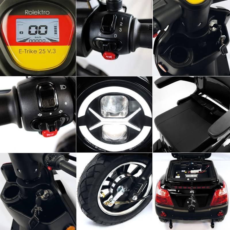Rolektro E-Trike 25 V.3 Li-Io 25kmh/1000W/30Ah SW Seniorenmobil