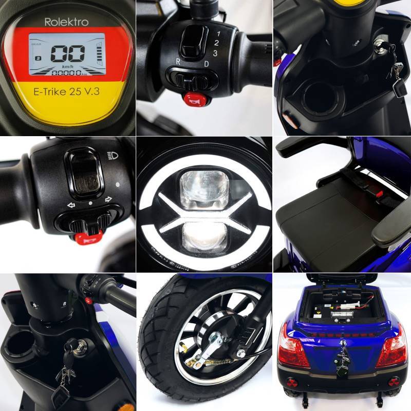 Rolektro E-Trike 25 V.3 Li-Io 25kmh/1000W/30Ah BL Seniorenmobil