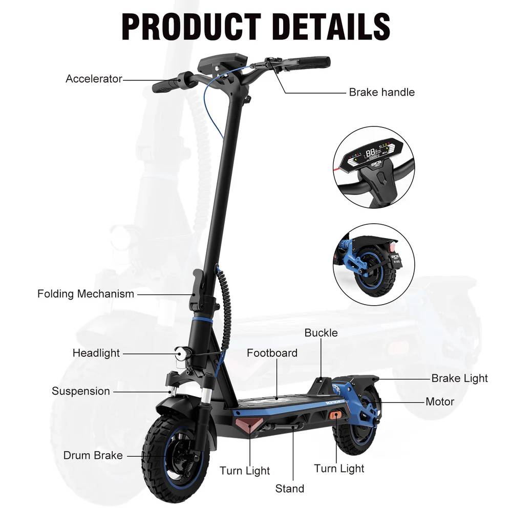 RCB ROCK OUR LIFE R10S Li-Io 22kmh/500W/16,8Ah/50km BL E-Roller