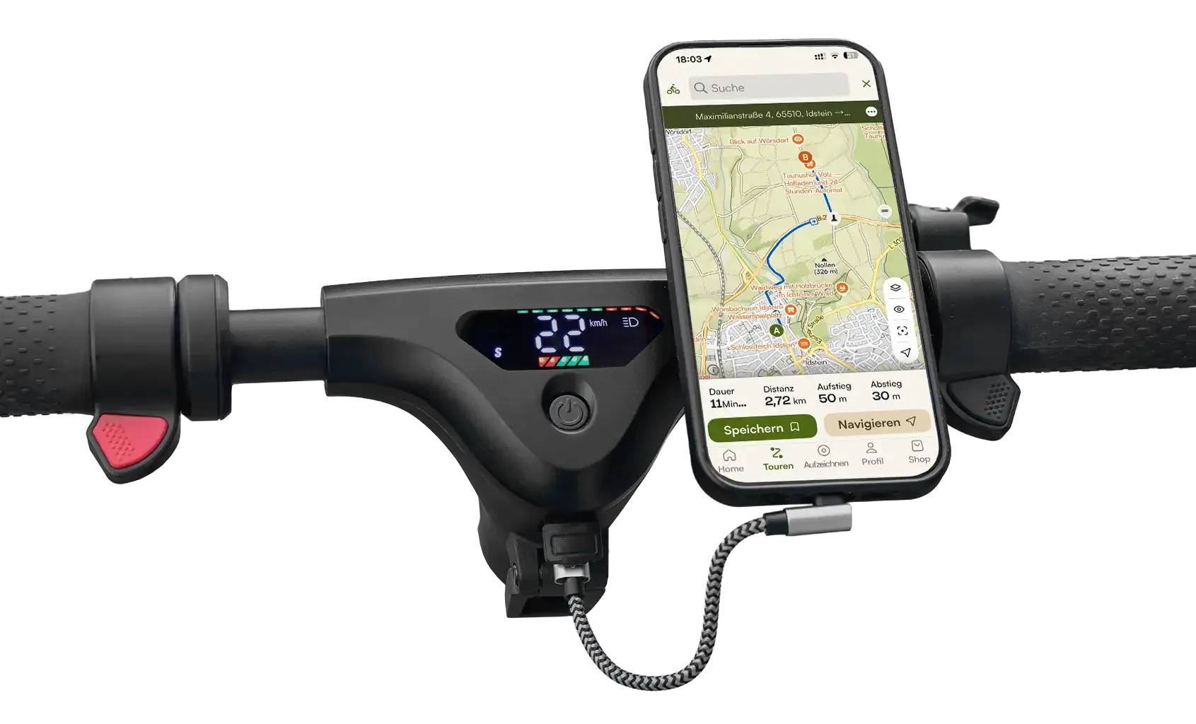 ePowerFun ePF-3 1200 GR 22kmh 140km 500W 140kg E-Scooter ABE