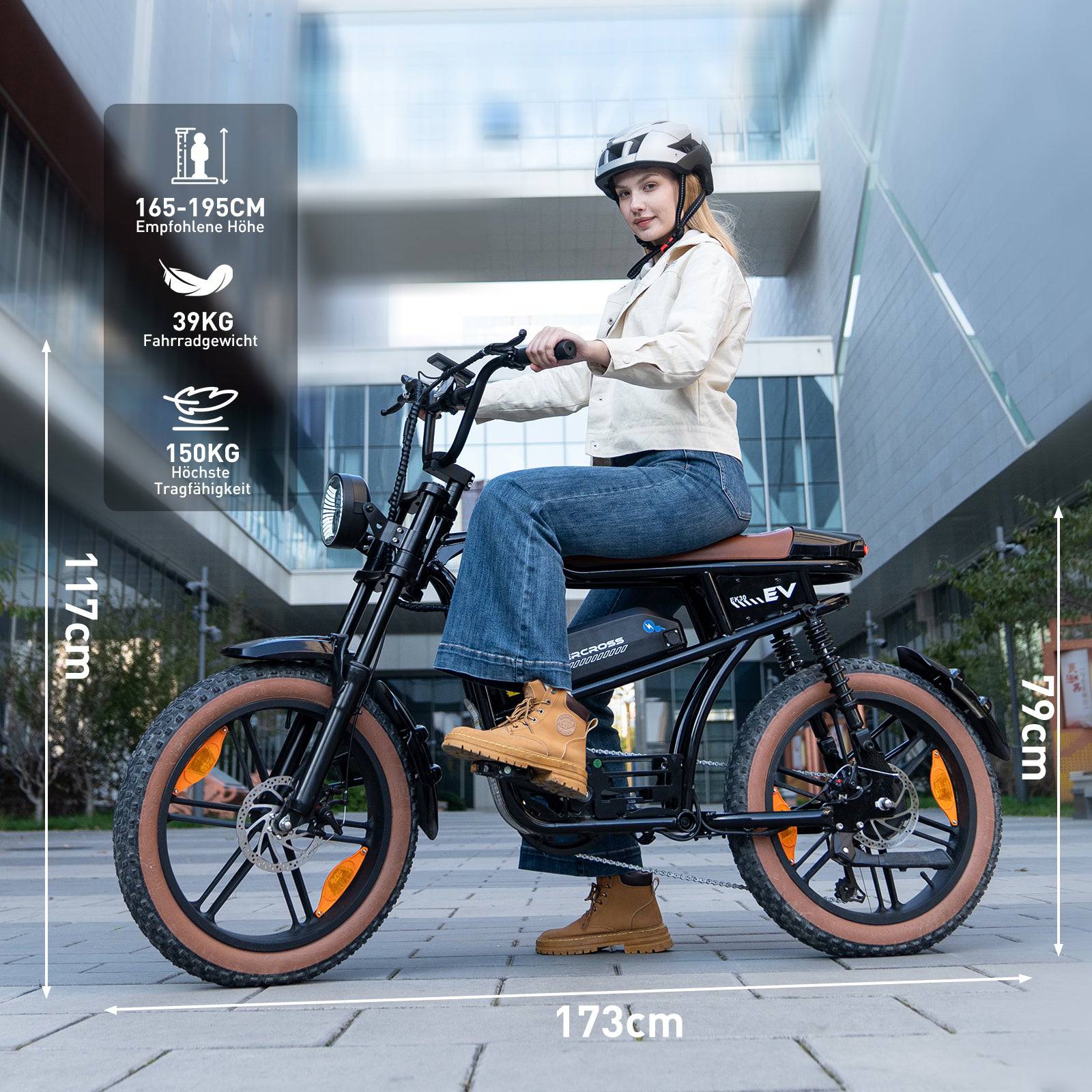 Evercross EK30 E-Bike SW 20" 48V/15Ah/720Wh/100kg 55km Fatbike