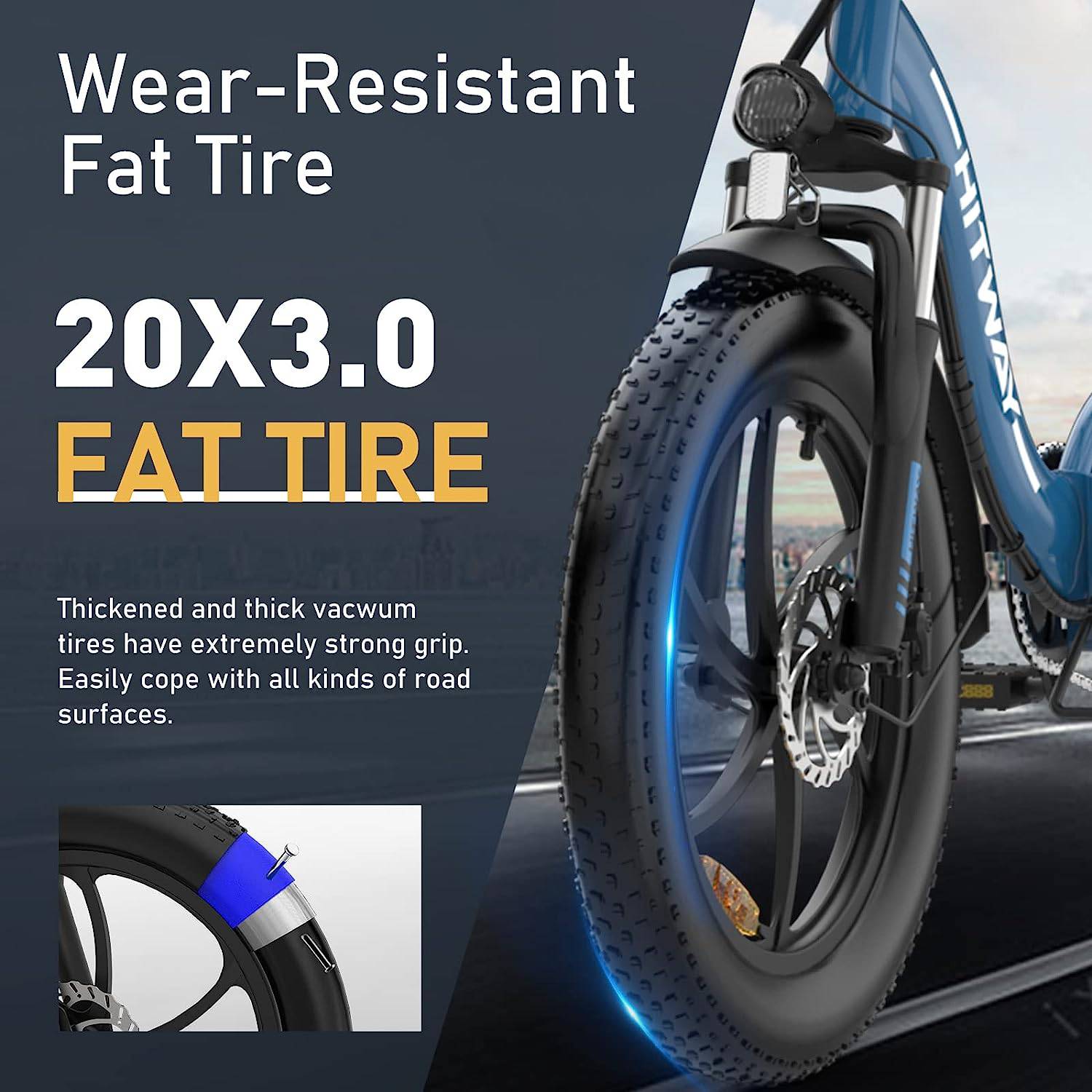 HITWAY BK6S E-Bike BL 20" 36V/12Ah/432Wh/120kg 90km Fatbike