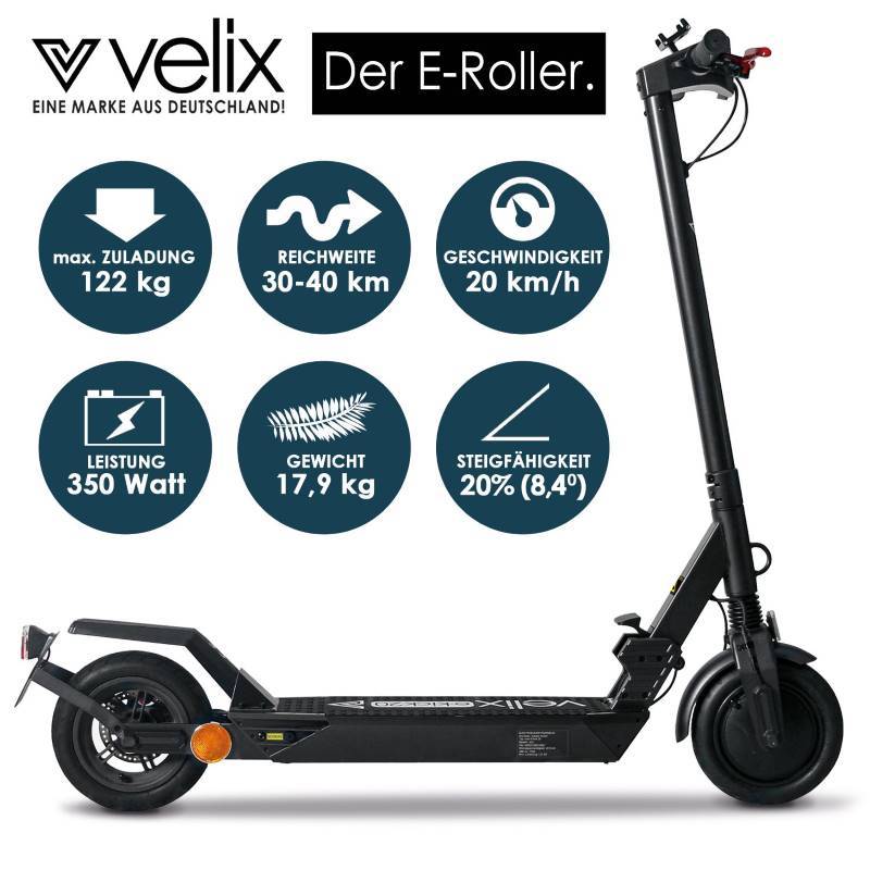 Rolektro E-Kick 20 SW 20kmh 40km 384,8Wh 350W 120kg E-Scooter ABE