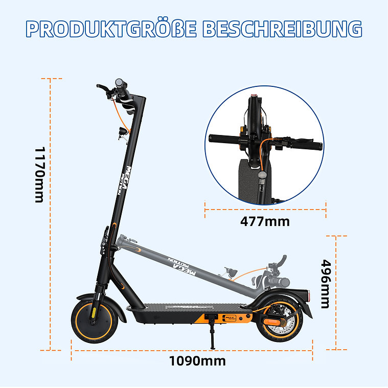 Mega Motion EV85F ABE SOR 20kmh 30km 400W 120kg E-Scooter ABE