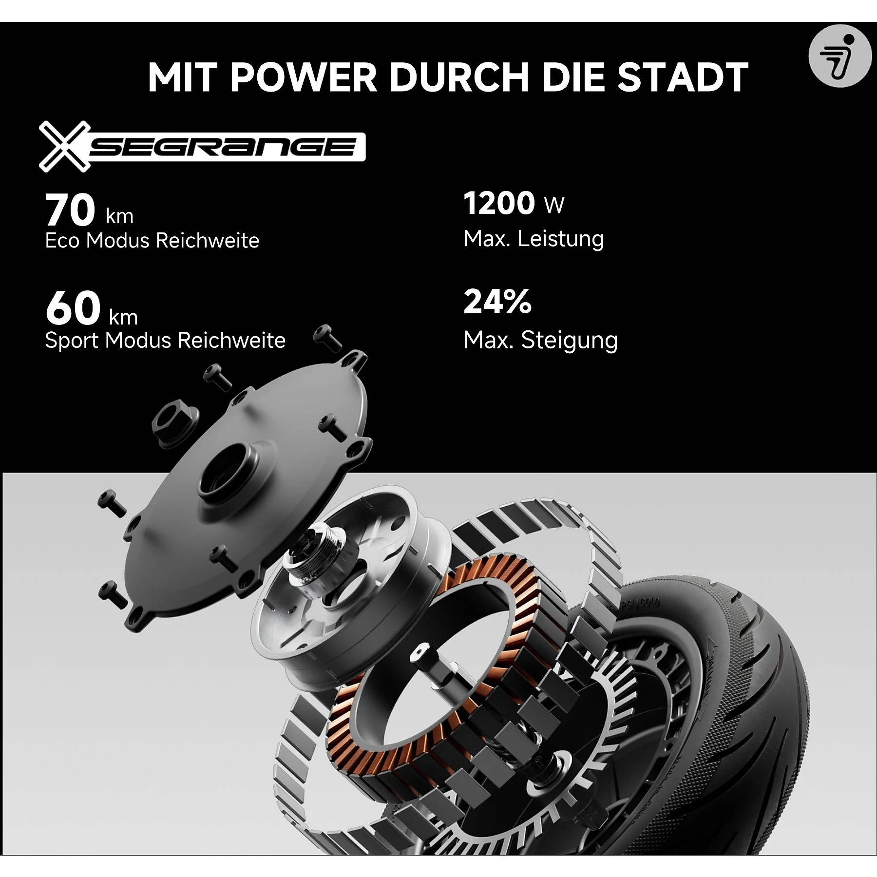 Segway Ninebot F3 Pro D SW 22kmh 70km 500W 1200W E-Scooter ABE