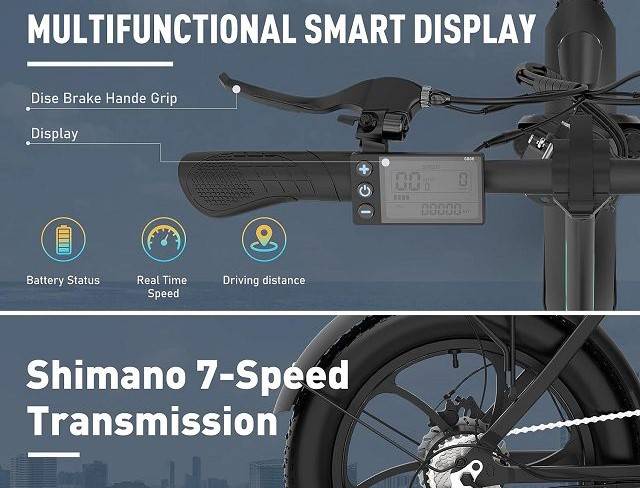 HITWAY BK6S E-Bike SI 20" 36V/12Ah/432Wh/120kg 90km Fatbike