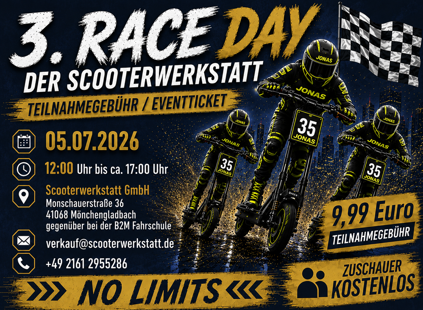 RaceDay Versicherung für Teilnahme – Scooterwerkstatt Mönchengladbach – 05.07.2026