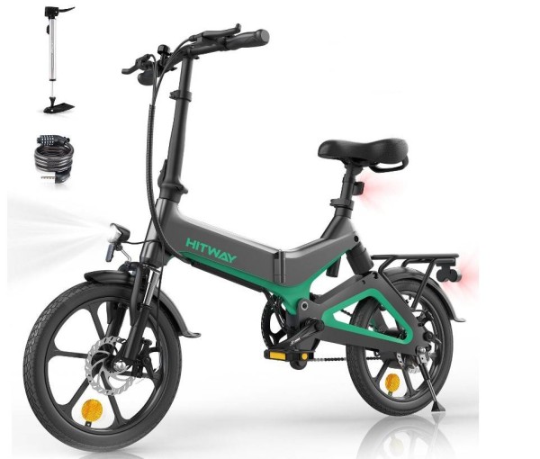 HITWAY BK2 E-Bike GR|SW / GN 16" 36V/281Wh/120kg 70km Klapprad