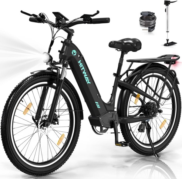 E-BIKE HITWAY BK16 26"X3.0 BLACK 48V/18Ah Samsung Akku 120km NEU